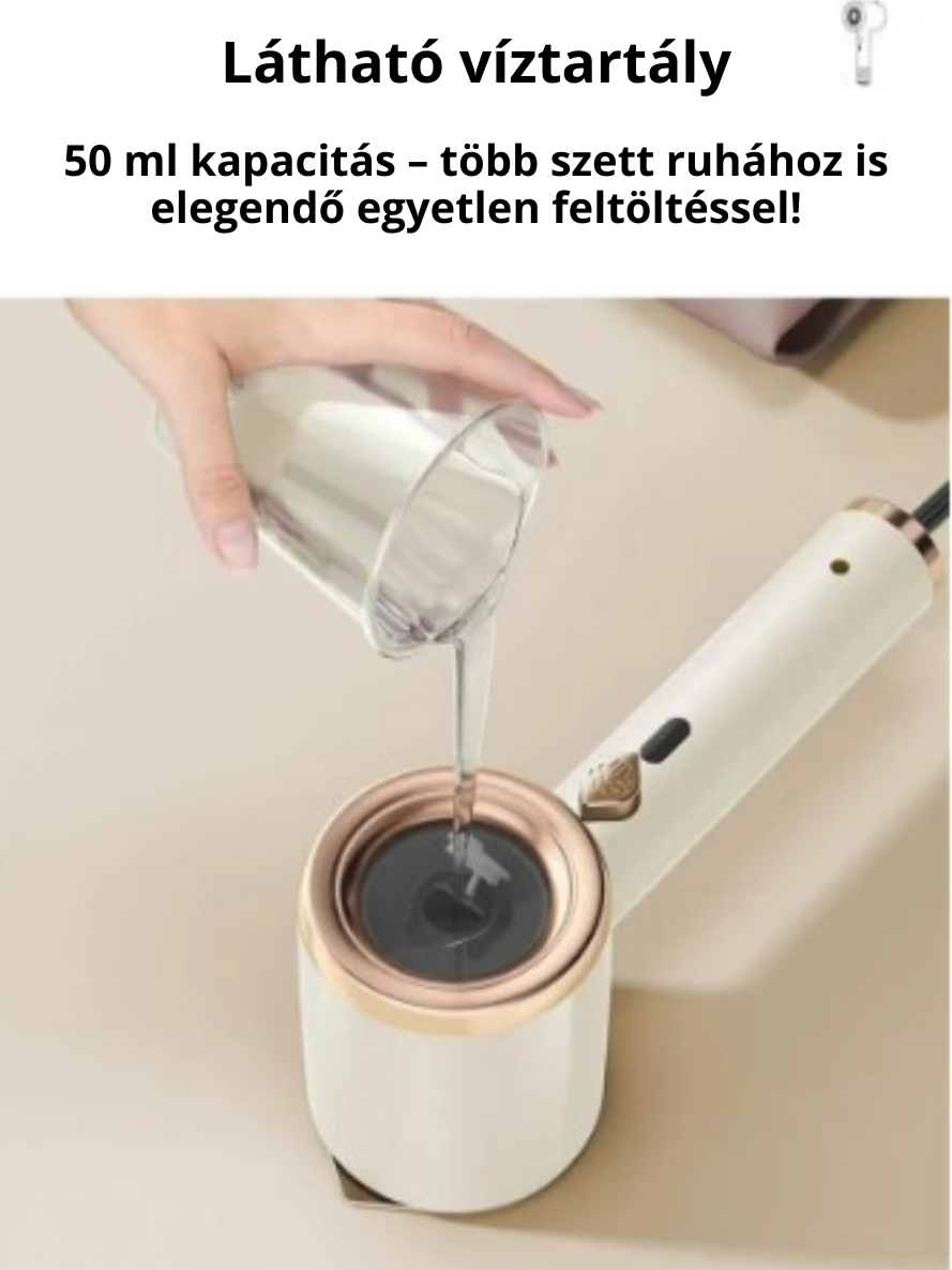 Mini Hordozható Ruhagőzölő – Gyors és Kíméletes Gőzölés Bárhol